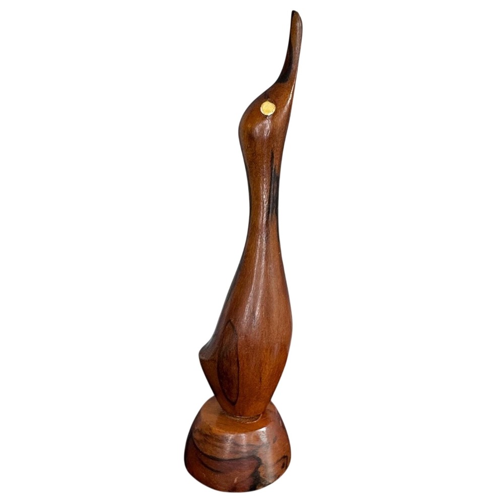 Artse Onna Hand Carved Wood Duck Figurine Minimalist Sculpture Home Decor